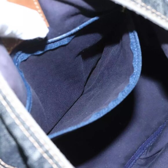 BURBERRY Blue Label Shoulder Bag Denim Black - Picture 14 of 16
